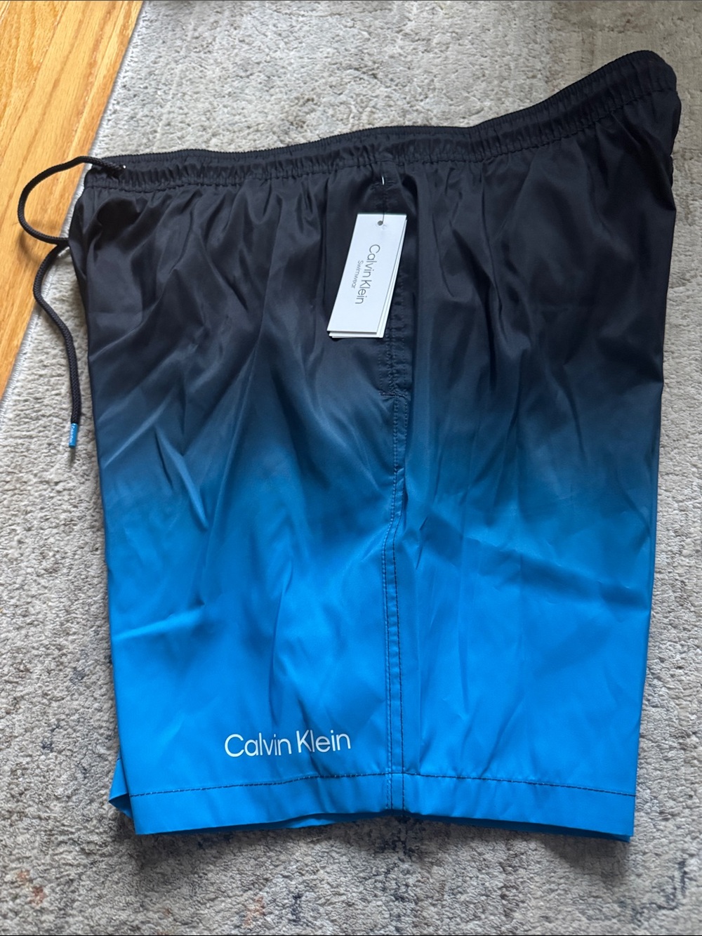Calvin Klein Black to Bright Blue Ombre Swim Shorts